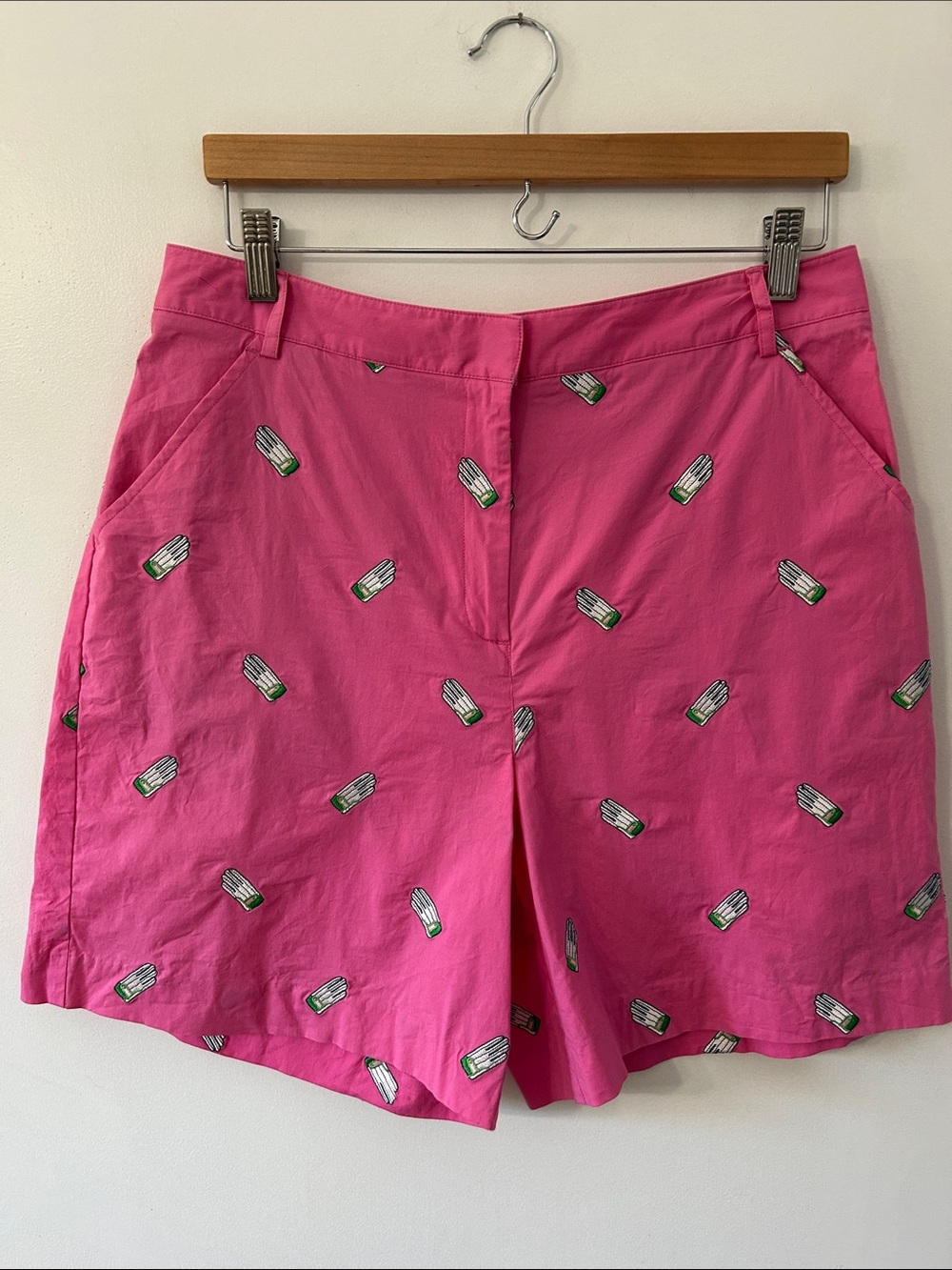 Vintage Lilly Pulitzer Bermuda Shorts Size 12 Pink Golf Glove Embroidered Preppy - Picture 11 of 11